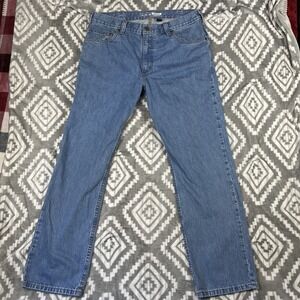 Carhartt  Jeans Mens 36x32 Rugged Flex Relaxed Fit Denim BDFG2804-M Light Wash